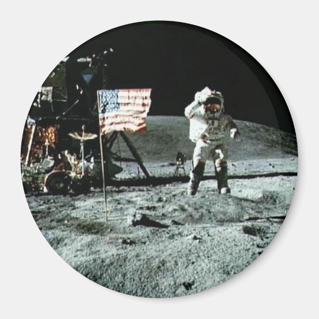 Imán Hombre histórico en la luna (Frente)