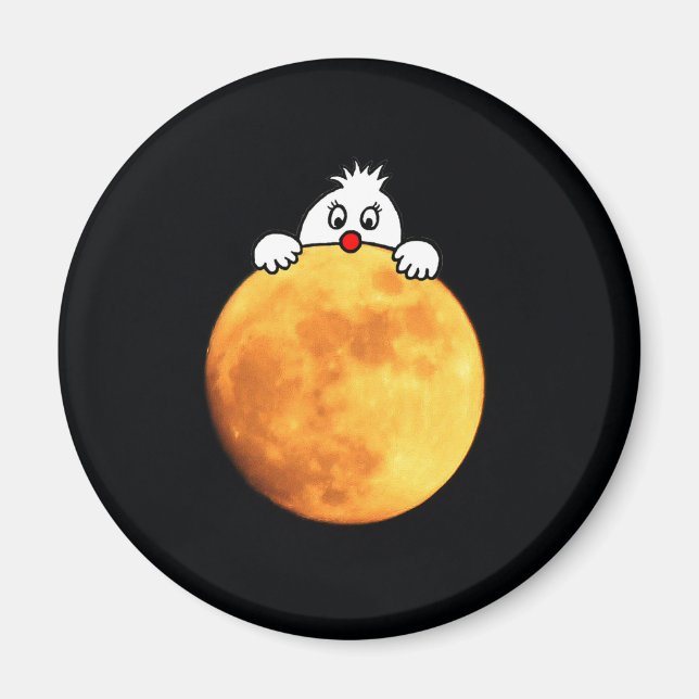 Imán Hombre lindo en la luna (Frente)