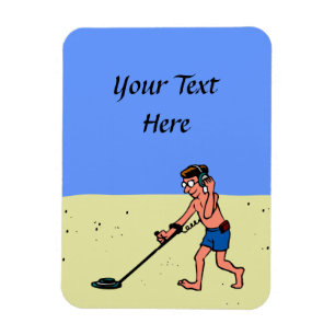Imán Hombre Metalizado detectando playa