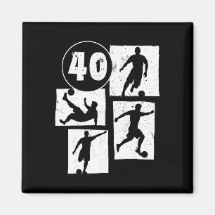 Imán Hombre Mujer cumple 40 años jugador de fútbol 40 a