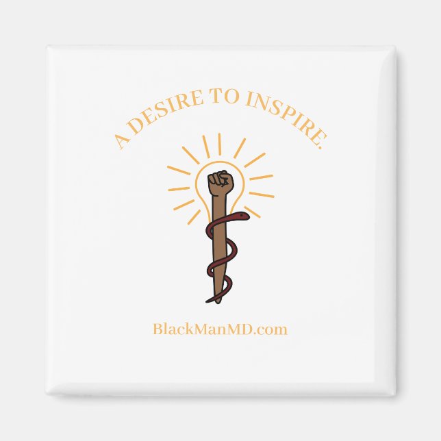 Imán Hombre negro, M.D. Square Magnet (Frente)