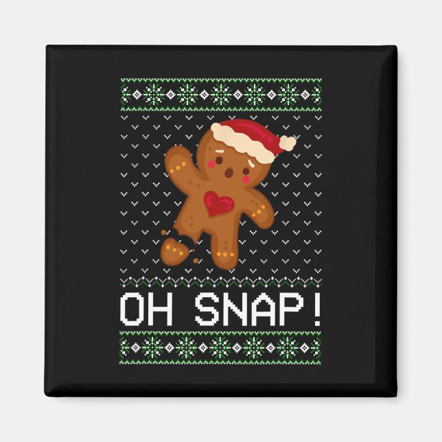 Imán Hombre Oh Navidades Snap Cookie (Frente)
