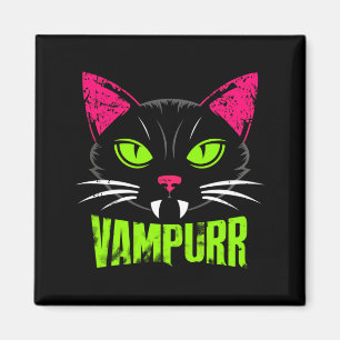 Imán Hombre Vampurr Gato Gato Negro Halloween Espeluzna
