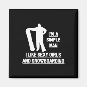 Imán Hombres A Los Que Me Gustan Chicas Y Snowboard Sno