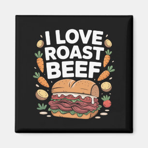 Imán Hombres Aman Sandwich De Carne Asada Fiambre Comid