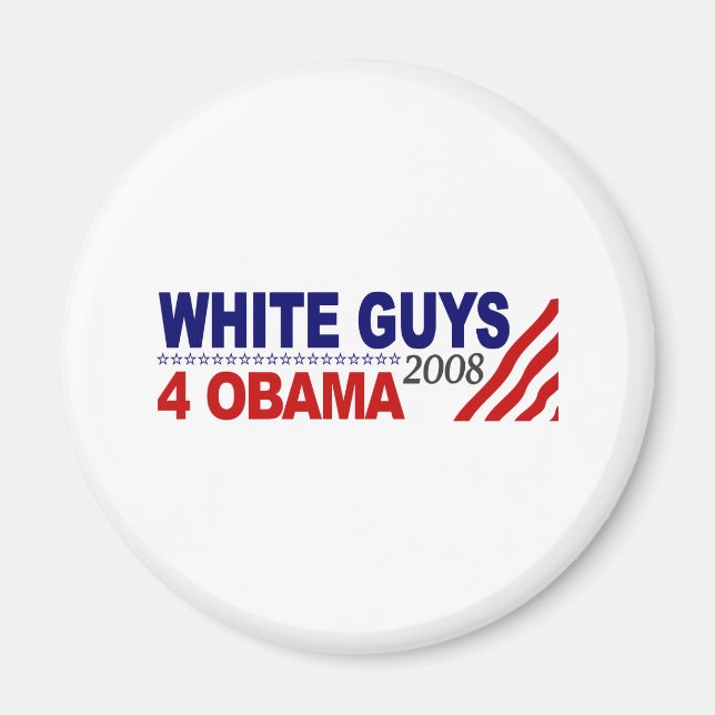 Imán Hombres blancos para Obama (Frente)