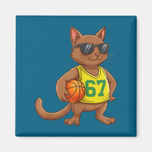 Imán Hombres Chicos Gato Baloncesto 67 Gen Alfa