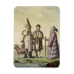 Imán Hombres de Alaska y mujeres vestidos para pescar