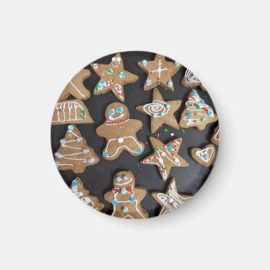 Imán Hombres de Gingerbread Cookies Redondo Magnet