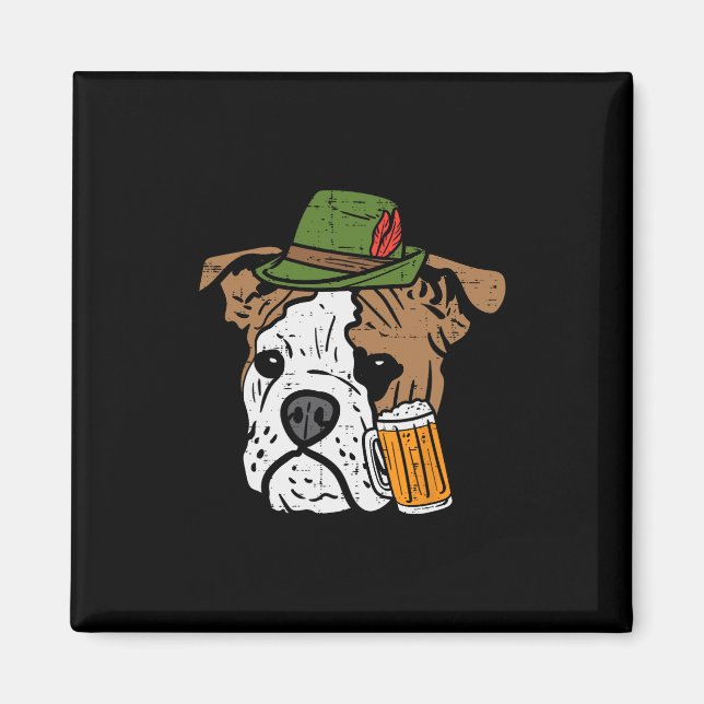 Imán Hombres de perros bávaros Bulldog inglés (Frente)
