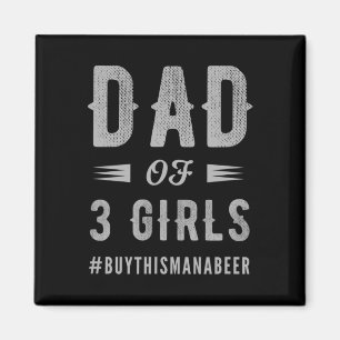 Imán Hombres Padre De 3 Chicas Para Hombres Navidades Y