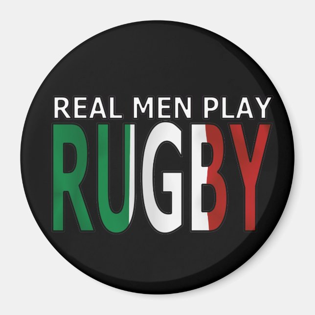 Imán Hombres Reales Juegan Al Rugby Italia (Frente)