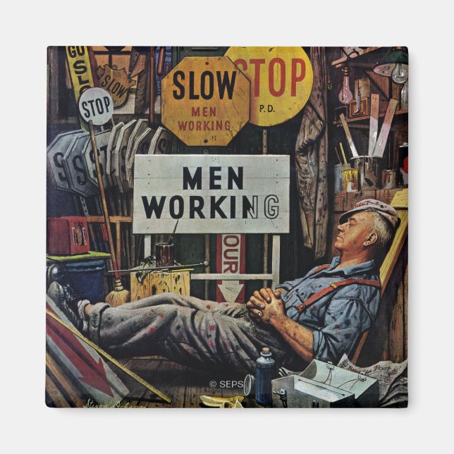 Imán Hombres trabajando (Frente)
