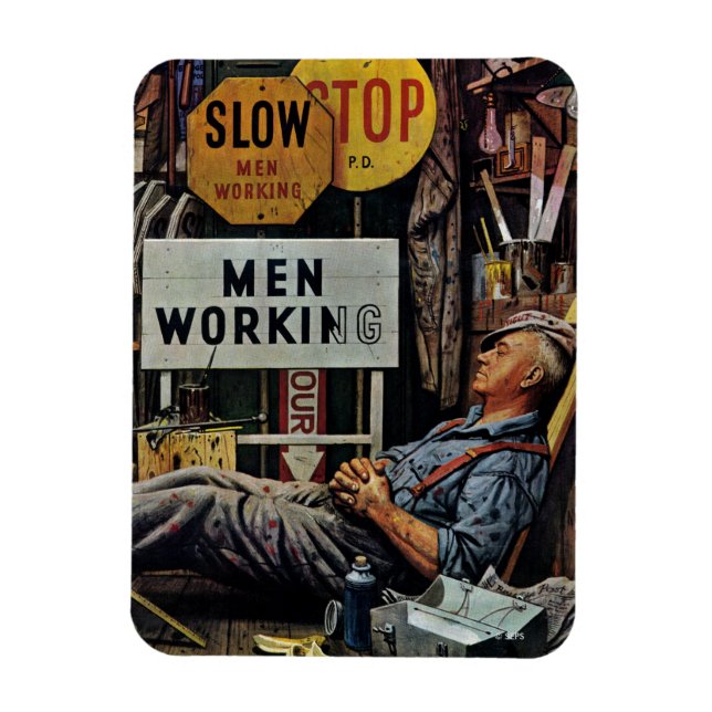 Imán Hombres trabajando (Vertical)