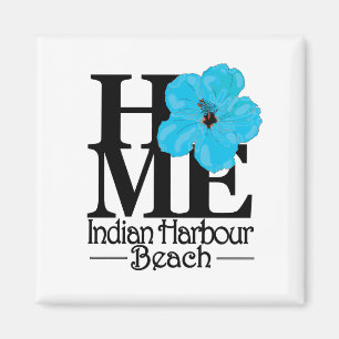 Imán HOME Indian Harbor Beach Blue Hibiscus