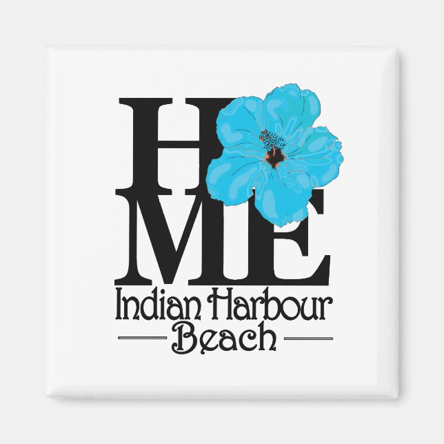 Imán HOME Indian Harbor Beach Blue Hibiscus (Frente)