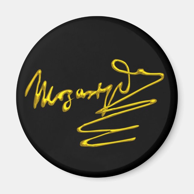 Imán HOMENAJE A MOZART Gold Signature De Composer Negro (Frente)