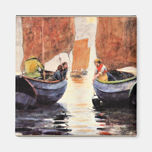 Imán Homer - Afterglow, pintura acuarela de arte fino, (Frente)