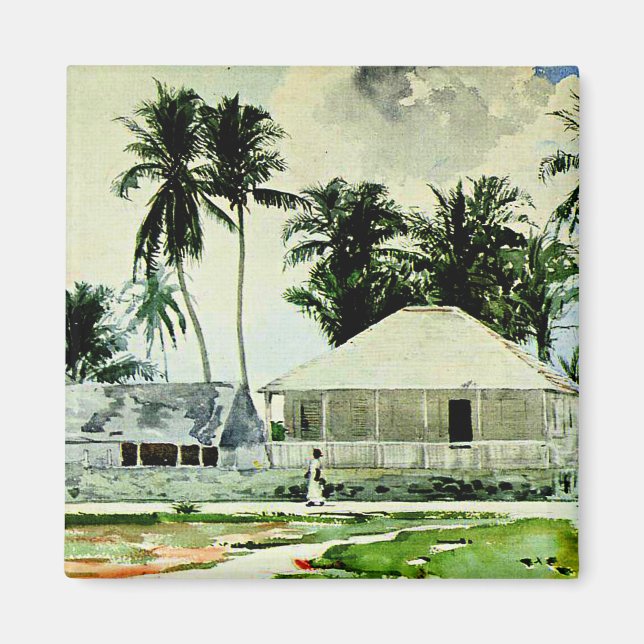 Imán Homero - Cabinas, Nassau, pintura famosa, (Frente)