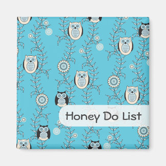 Imán "Honey Do" de búhos modernos