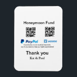 Imán Honeymoon Fund PayPal Venmo código QR gracias<br><div class="desc">Para los amantes de la música como nosotros</div>