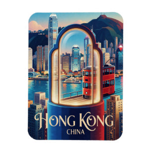Imán Hong Kong China Puerto de Victoria Paisaje Urbano