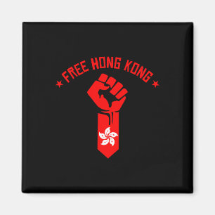 Imán Hong Kong Libre - resiste el puño con la bandera d