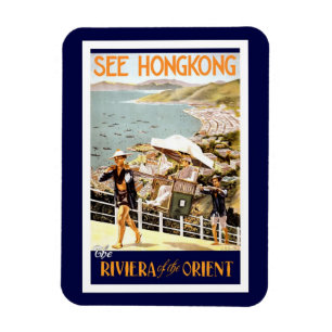 Imán Hong - kong Vintage cartel de viaje