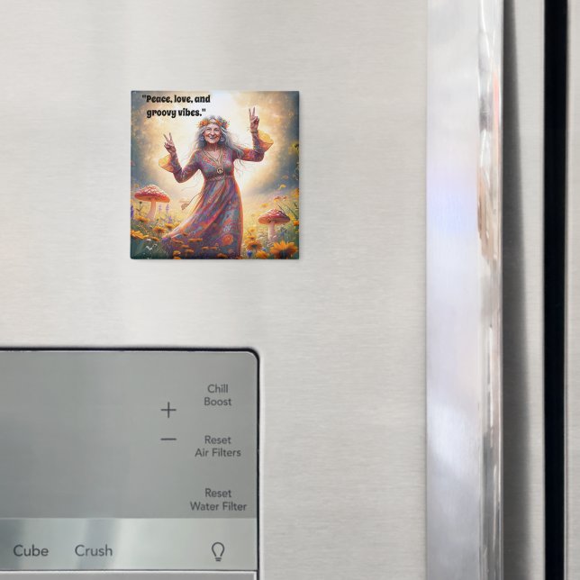 Imán Hongos de la abuela Personalizado Hippie Boho Pers (In situ (nevera))