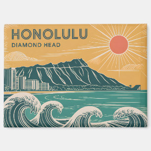 Imán Honolulu Diamond Head Oahu Waikiki Retro Classic