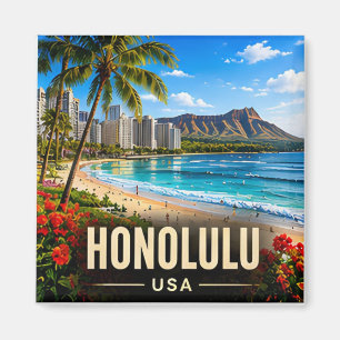 Imán Honolulu Hawái EE. UU. Playa Waikiki Pacífico Viaj