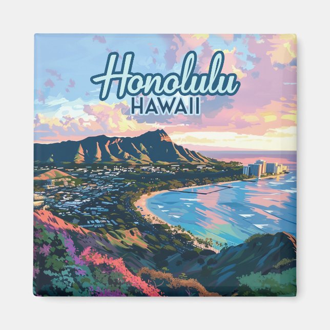 Imán Honolulu Hawaii Oahu Waikiki Beach Diamondhead (Frente)