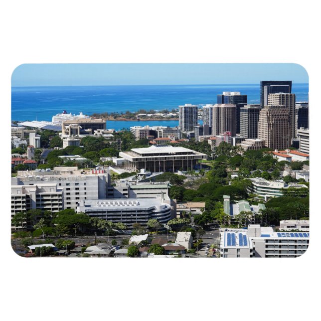 Imán Honolulu Hawaii Photo Magnet (Horizontal)