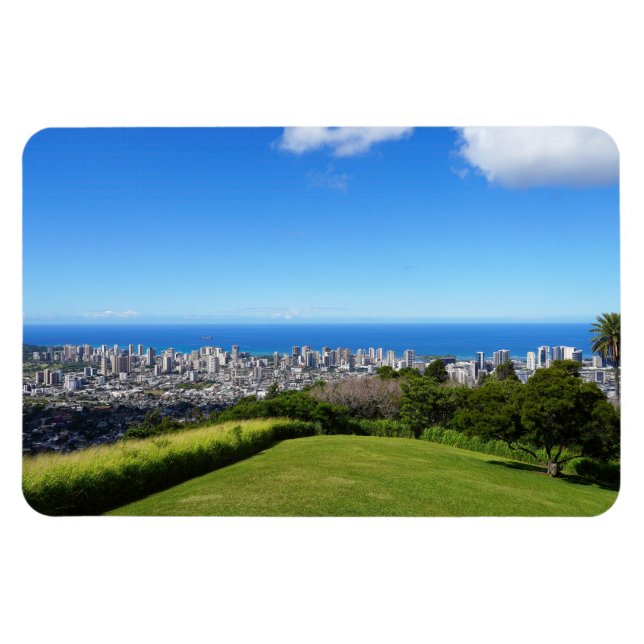 Imán Honolulu Hawaii Photo Magnet (Horizontal)