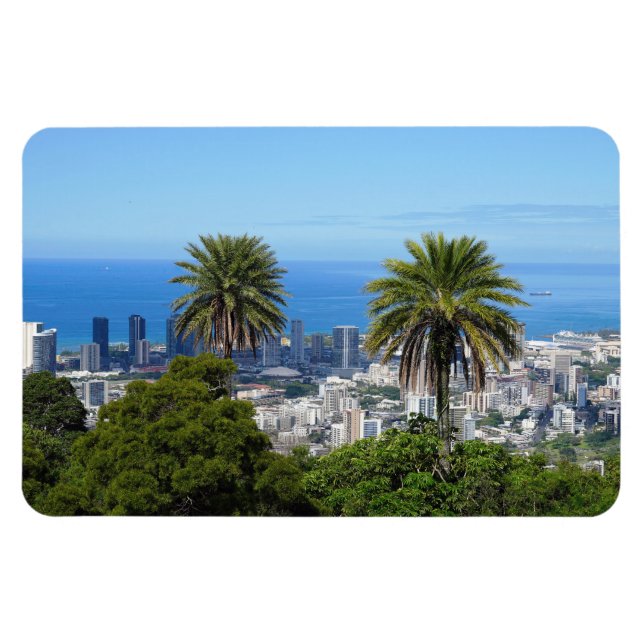 Imán Honolulu Hawaii Photo Magnet (Horizontal)