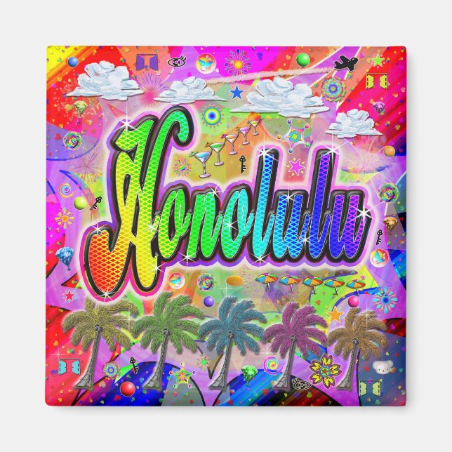 Imán Honolulu Vista Express Magnet (Frente)