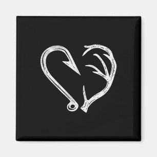 Imán Hook Antler Heart Love Fishing Fish Deer H