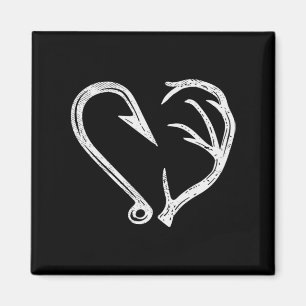 Imán Hook Antler Heart Love Fishing Fish Deer H