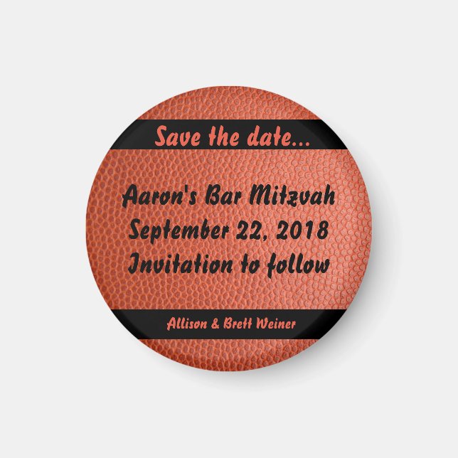 Imán Hoops Bar Mitzvah Magnet (Frente)