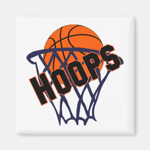Imán Hoops Basketball & Net Refrigerator Magnet