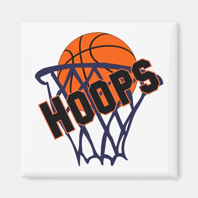Imán Hoops Basketball & Net Refrigerator Magnet (Frente)