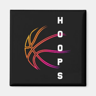 Imán Hoops Bysketbyll Player Retro
