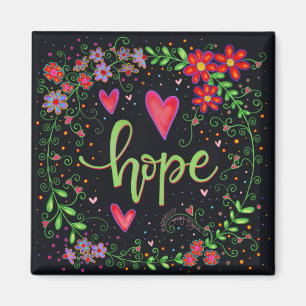 Imán Hope Bonito Floral Hearts Inspirador Trendy