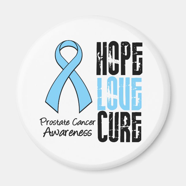 Imán Hope Love Cure Prostate Cancbon Ribbon (Frente)