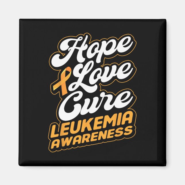 Imán Hope Love Cure Support Leukemia Awareness Ribbon (Frente)