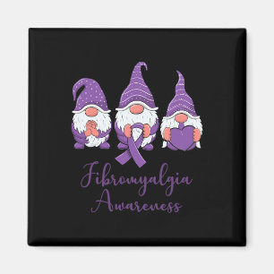 Imán Hope Love Gnomes Purple Ribbon Fibromialgia Awaren
