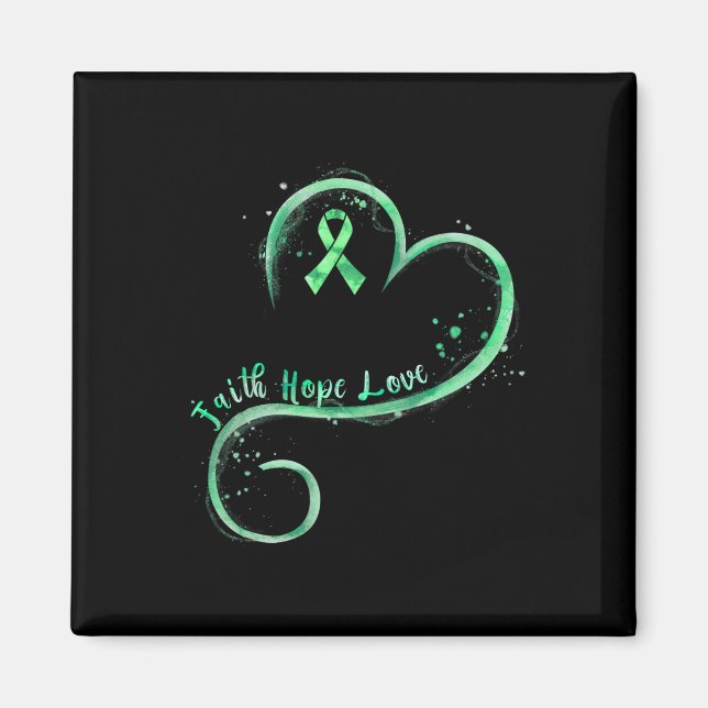 Imán Hope Love Green Ribbon Mental Health Awareness (Frente)