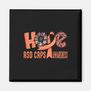 Imán Hope Naranja Ribbon Leopard Sunflower Rsd Crps Awa