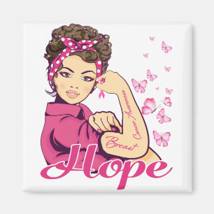 Imán Hope Rosie Riveter Conciencia sobre el Cáncer de 