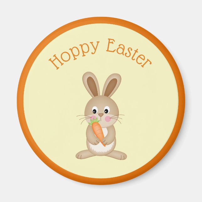 Imán Hoppy Easter Bunny with Carrot (Frente)
